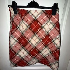 H&M Red and White Plaid Mini Skirt